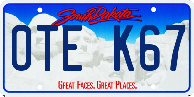 SD license plate 0TEK67