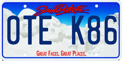 SD license plate 0TEK86