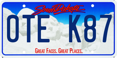 SD license plate 0TEK87