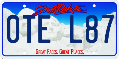 SD license plate 0TEL87