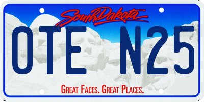 SD license plate 0TEN25