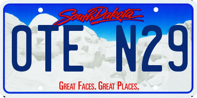 SD license plate 0TEN29