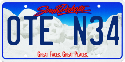 SD license plate 0TEN34