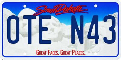 SD license plate 0TEN43