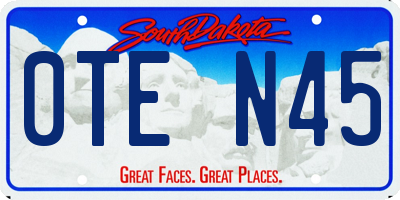 SD license plate 0TEN45