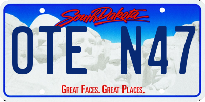 SD license plate 0TEN47