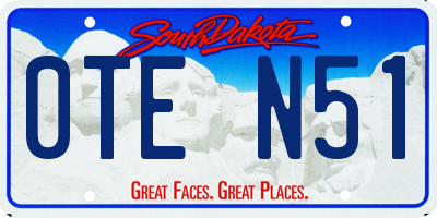 SD license plate 0TEN51