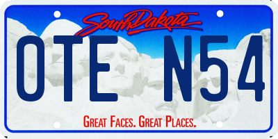 SD license plate 0TEN54