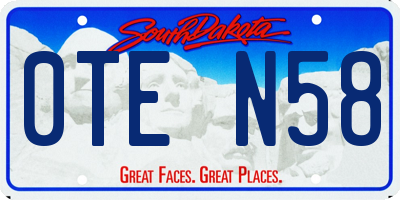 SD license plate 0TEN58