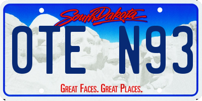 SD license plate 0TEN93