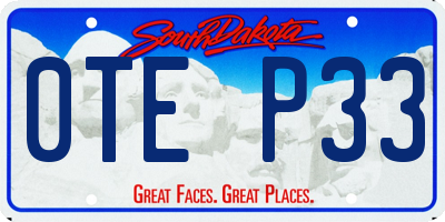 SD license plate 0TEP33
