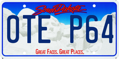 SD license plate 0TEP64