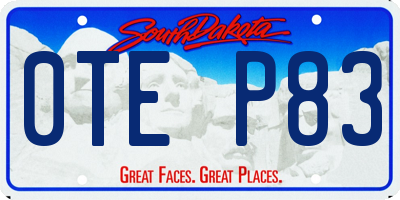 SD license plate 0TEP83