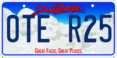 SD license plate 0TER25