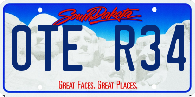 SD license plate 0TER34
