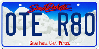 SD license plate 0TER80