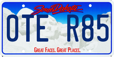 SD license plate 0TER85