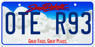 SD license plate 0TER93