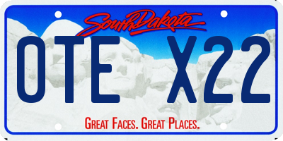 SD license plate 0TEX22