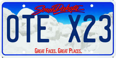 SD license plate 0TEX23