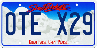SD license plate 0TEX29