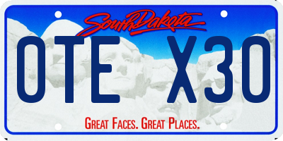 SD license plate 0TEX30