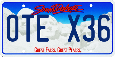 SD license plate 0TEX36