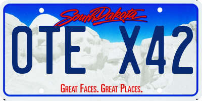 SD license plate 0TEX42