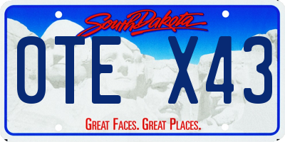 SD license plate 0TEX43