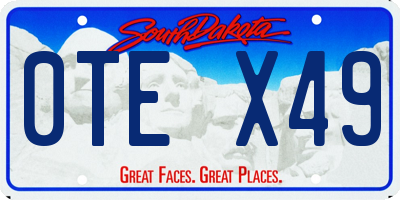SD license plate 0TEX49