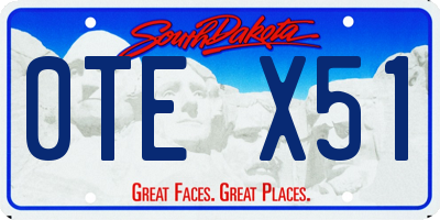 SD license plate 0TEX51