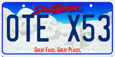 SD license plate 0TEX53
