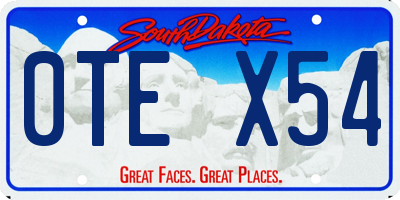 SD license plate 0TEX54