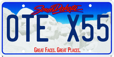 SD license plate 0TEX55