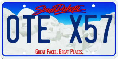 SD license plate 0TEX57