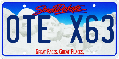 SD license plate 0TEX63