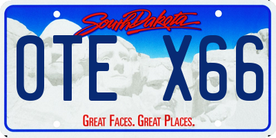 SD license plate 0TEX66