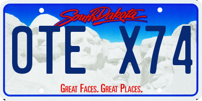 SD license plate 0TEX74