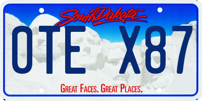SD license plate 0TEX87