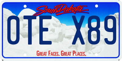 SD license plate 0TEX89