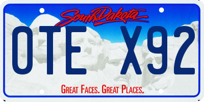 SD license plate 0TEX92