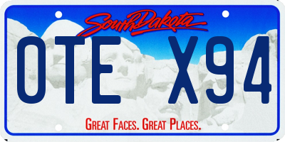SD license plate 0TEX94