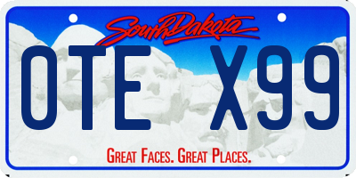 SD license plate 0TEX99