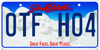 SD license plate 0TFH04
