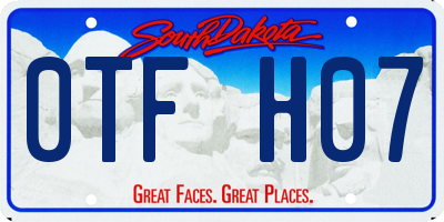 SD license plate 0TFH07