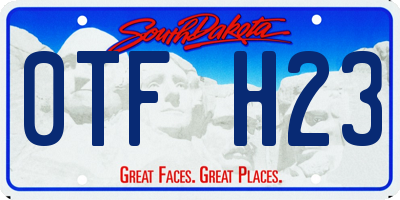 SD license plate 0TFH23