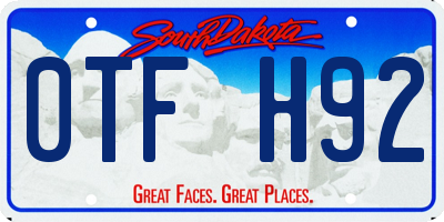 SD license plate 0TFH92