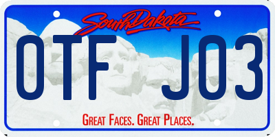 SD license plate 0TFJ03