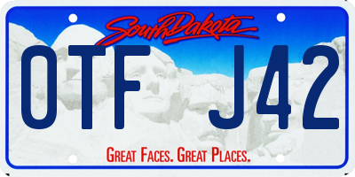 SD license plate 0TFJ42