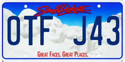 SD license plate 0TFJ43
